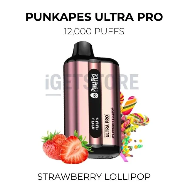 Punkapes Ultra Pro 12000 Puffs – Strawberry Lollipop