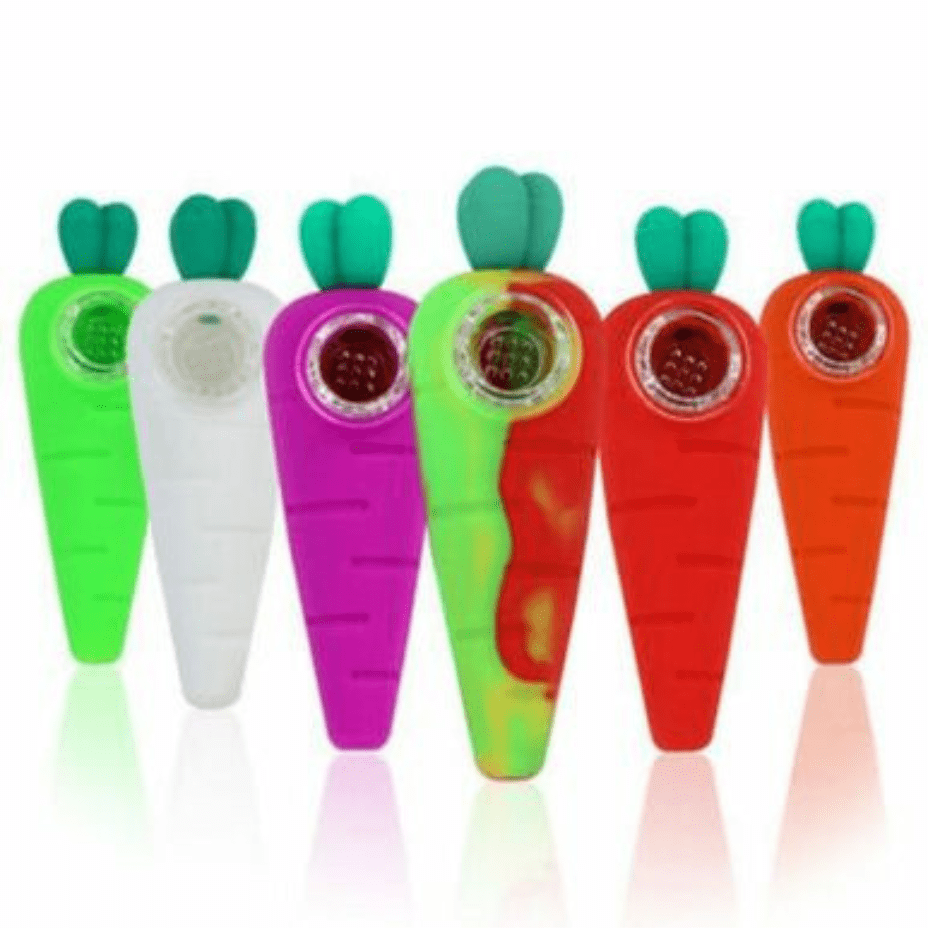 Silicone Carrot Hand Pipe-4″